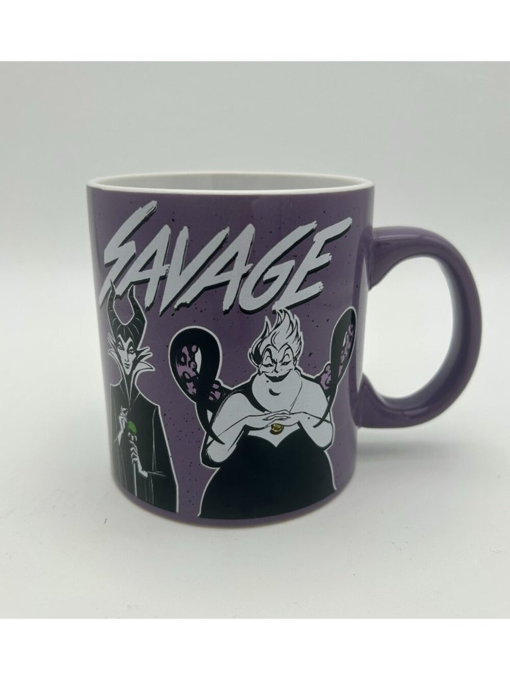 Disney Villains Purple Large Ceramic Mug-"Savage" 20 oz-Silver Buffalo